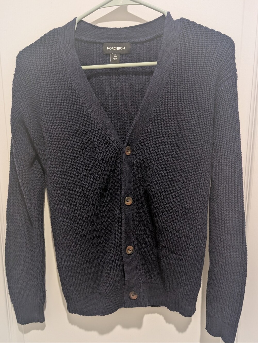 Nordstrom Navy Knit Button-Front Cardigan
